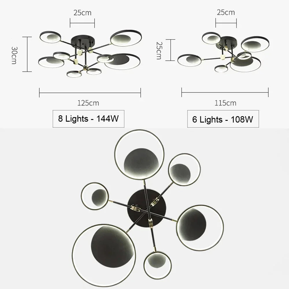 Modern Led Ceiling Light Living Room Lighting Fixture Bedroom Kitchen Surface Mount Lamp Remote