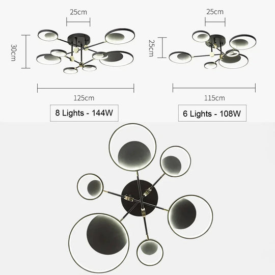 Modern Led Ceiling Light Living Room Lighting Fixture Bedroom Kitchen Surface Mount Lamp Remote