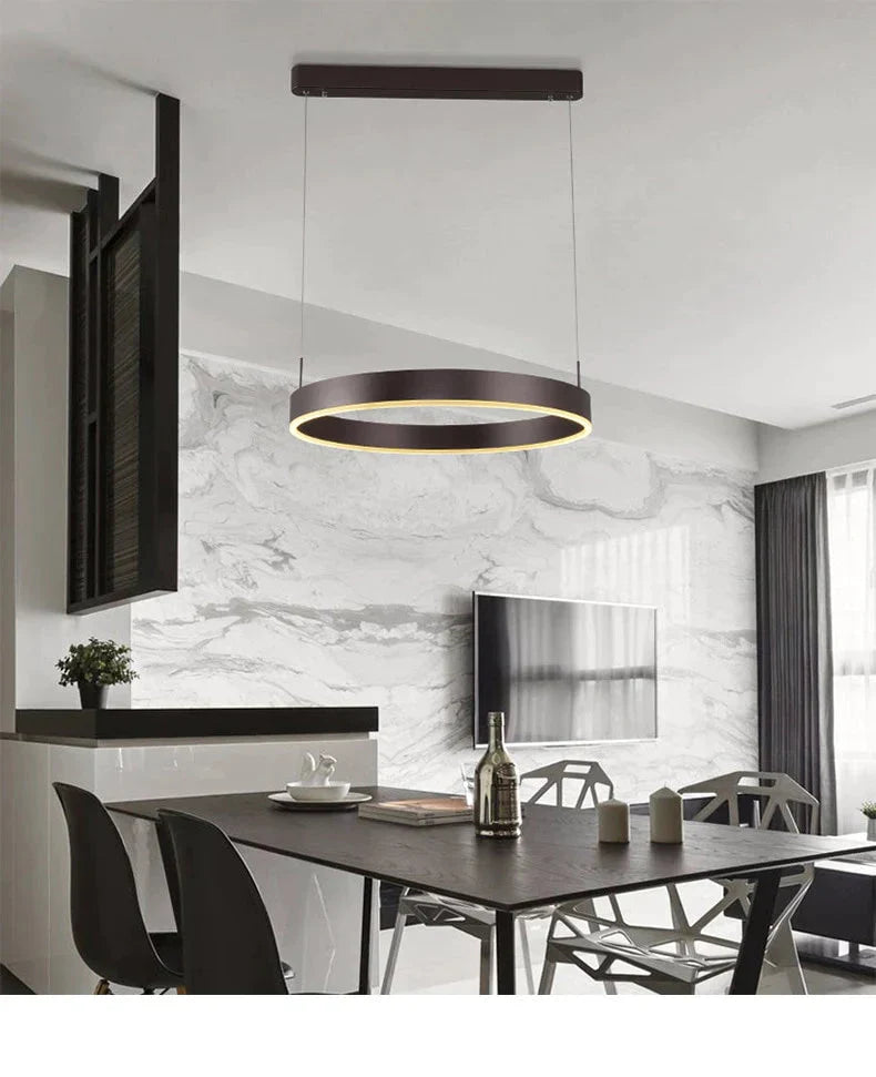 Large Ring Modern Pendant Lamp Kitchen Island Dining Table Coffee O Chandelier Suspension Lighting