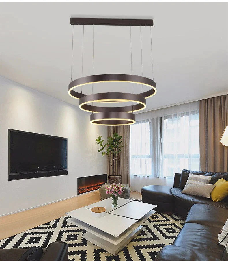 Large Ring Modern Pendant Lamp Kitchen Island Dining Table Coffee O Chandelier Suspension Lighting