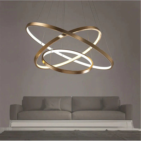 Modern Pendant Lamp Hanging Light Living Room Dining Shop Decoration Large Ring Acrylic