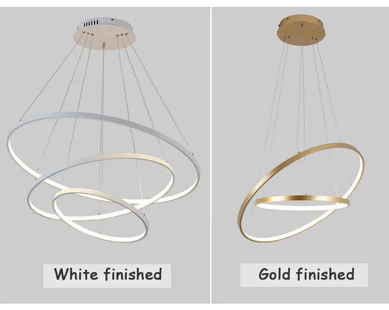 Modern Pendant Lamp Hanging Light Living Room Dining Shop Decoration Large Ring Acrylic