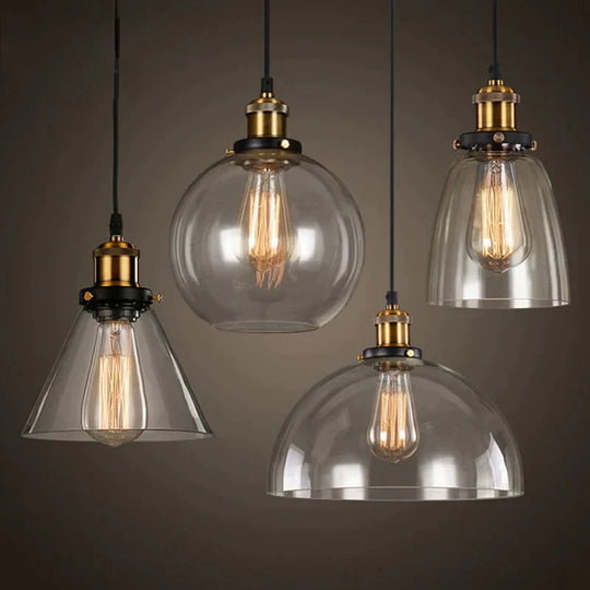 Industrial Creative Coffee Shop Bar Kitchen Island Glass Pendant Light Hanging Lamp Living Dining