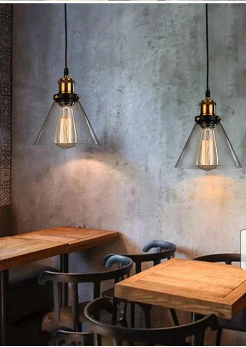 Industrial Creative Coffee Shop Bar Kitchen Island Glass Pendant Light Hanging Lamp Living Dining