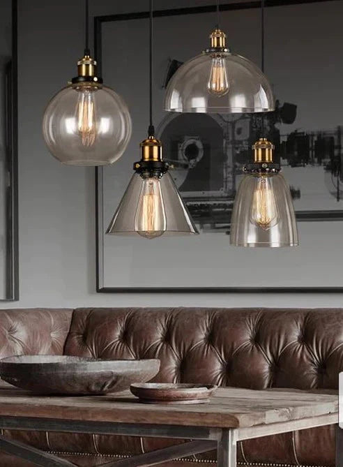 Industrial Creative Coffee Shop Bar Kitchen Island Glass Pendant Light Hanging Lamp Living Dining