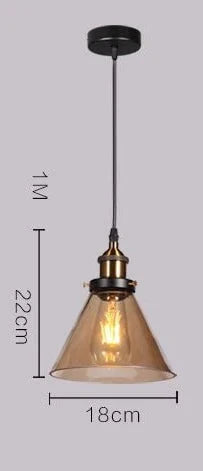 Industrial Creative Coffee Shop Bar Kitchen Island Glass Pendant Light Hanging Lamp Living Dining