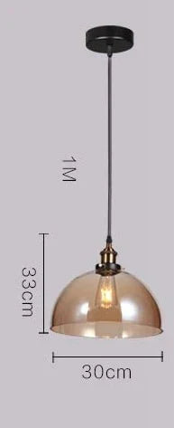 Industrial Creative Coffee Shop Bar Kitchen Island Glass Pendant Light Hanging Lamp Living Dining