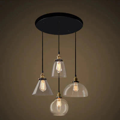 Industrial Creative Coffee Shop Bar Kitchen Island Glass Pendant Light Hanging Lamp Living Dining