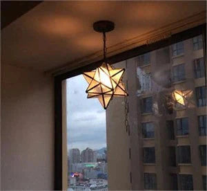 Loft Vintage Pendant Lamp Light Shooting Star Tiffany Glass Lighting Ceiling For Home Aisle