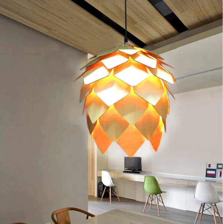 Modern Pendant Lights Pinecone Kitchen Lamp Led Loft Lighting Vintage Wood