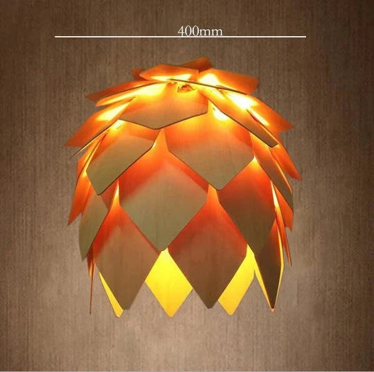 Modern Pendant Lights Pinecone Kitchen Lamp Led Loft Lighting Vintage Wood 40Cm Diameter