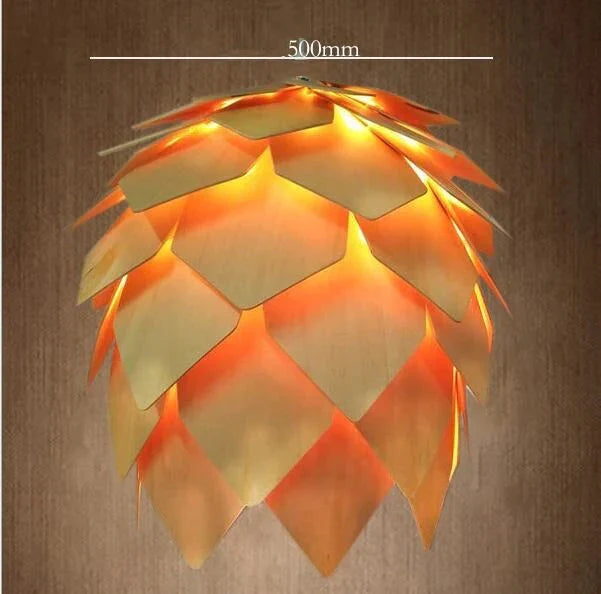 Modern Pendant Lights Pinecone Kitchen Lamp Led Loft Lighting Vintage Wood 50Cm Diameter