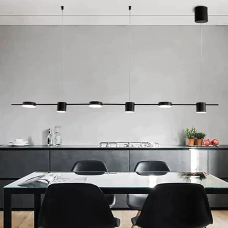 Long Dining Table Led Pendant Light Modern Kitchen Island Chandelier Hanging Lamp Black Suspension