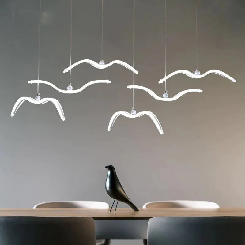 Modern Led Pendant Light For Living Room/Dining White Lamp Coffee House Bedroom Suspension Acrylic