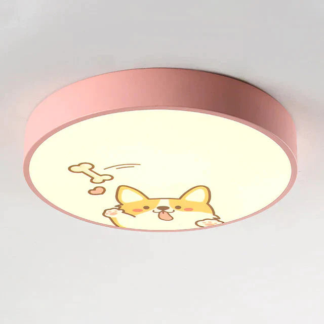 Led Ceiling Lamp Cartoon Kids Boy Girls’ Room Round Multicolor 18W Surface Mounted Lighting