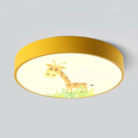 Led Ceiling Lamp Cartoon Kids Boy Girls’ Room Round Multicolor 18W Surface Mounted Lighting