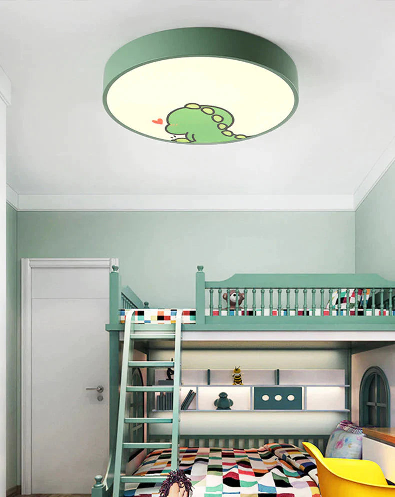 Led Ceiling Lamp Cartoon Kids Boy Girls’ Room Round Multicolor 18W Surface Mounted Lighting Fixtures