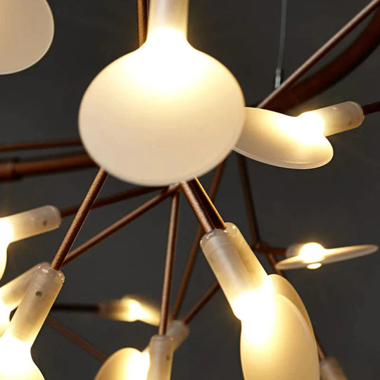 Modern Led Lamp Firefly Tree Branch Leaf Pendant Light Round Flower Suspension Lamps Art Bar