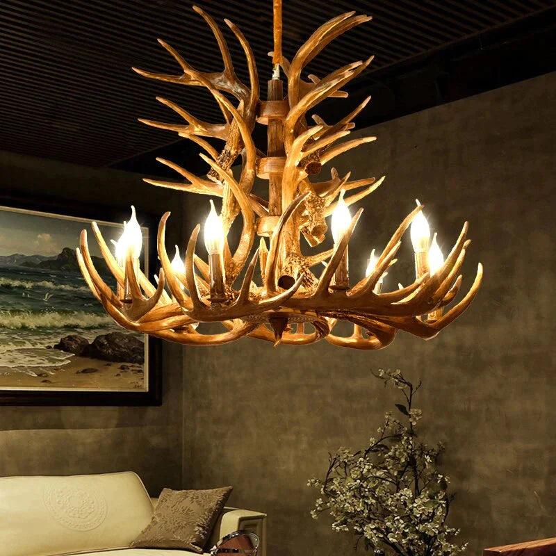 American Country Antler Pendant Lights Living Restaurant Bar Mediterranean Industrial Lamp Loft