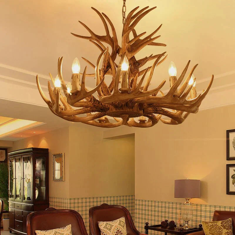 American Country Antler Pendant Lights Living Restaurant Bar Mediterranean Industrial Lamp Loft