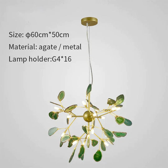 Creative Colorful Agate Firefly Chandelier G4 Luminaria Led Lustre Lighting Lamparas For Dining