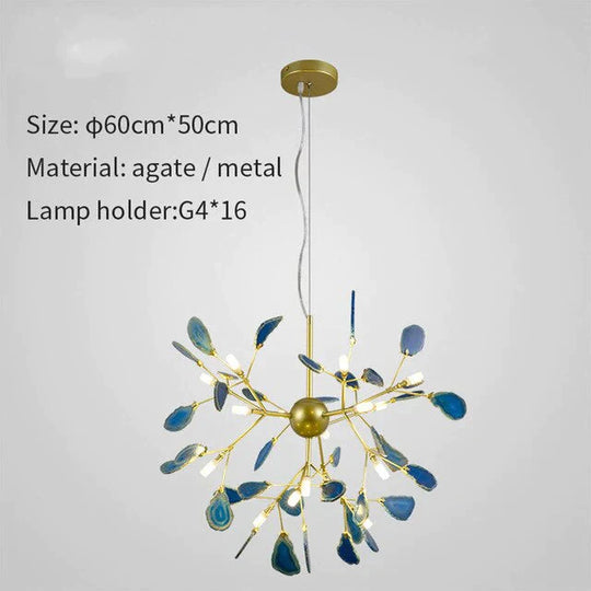 Creative Colorful Agate Firefly Chandelier G4 Luminaria Led Lustre Lighting Lamparas For Dining