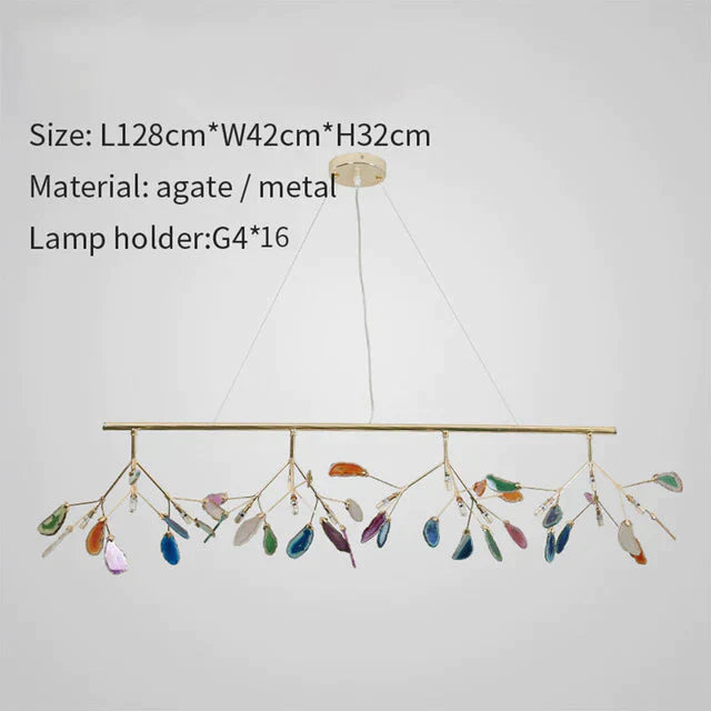 Creative Colorful Agate Firefly Chandelier G4 Luminaria Led Lustre Lighting Lamparas For Dining