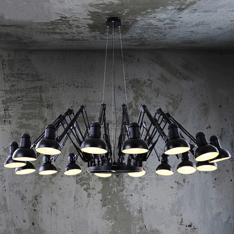 Vintage Pendant Lights Spider Lamp 6 9 12 16 Heads Black White Suspension Luminaire Hanging