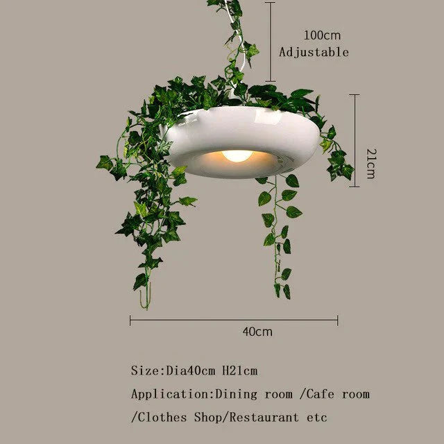 Nordic Aerial Flower Pot Pendant Light Study Creative Personality Bar Plant Potted Plants Babylon