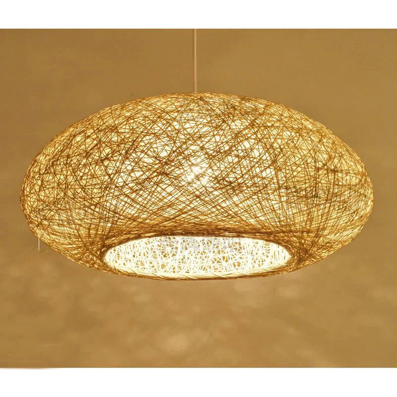 Modern Pendant Lamps Rattan Light Weaving Round Nordic Hanging Lamp Fixture Luminaire Art Lighting