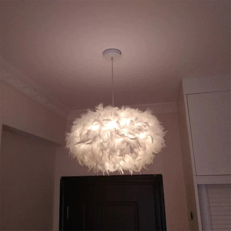 Lamp Living Room Simple Modern Bedroom Feather Pendant Creative Nordic Postmodern Partial Ball