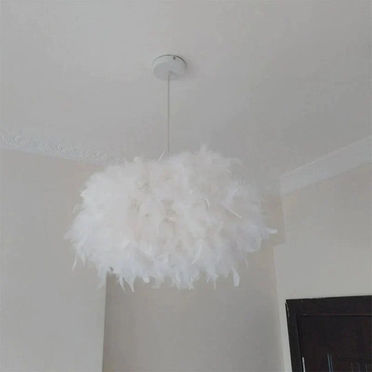 Lamp Living Room Simple Modern Bedroom Feather Pendant Creative Nordic Postmodern Partial Ball