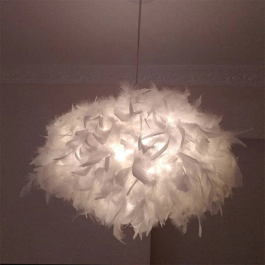 Lamp Living Room Simple Modern Bedroom Feather Pendant Creative Nordic Postmodern Partial Ball