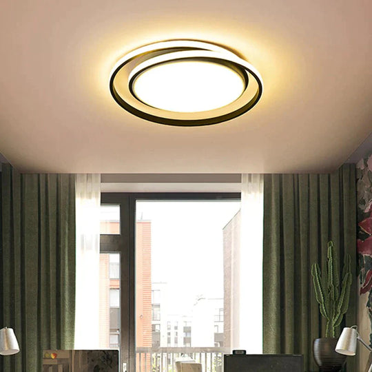 Round Modern Led Ceiling Lights For Living Room Bedroom Fixture Remote Controller + Dimmable White