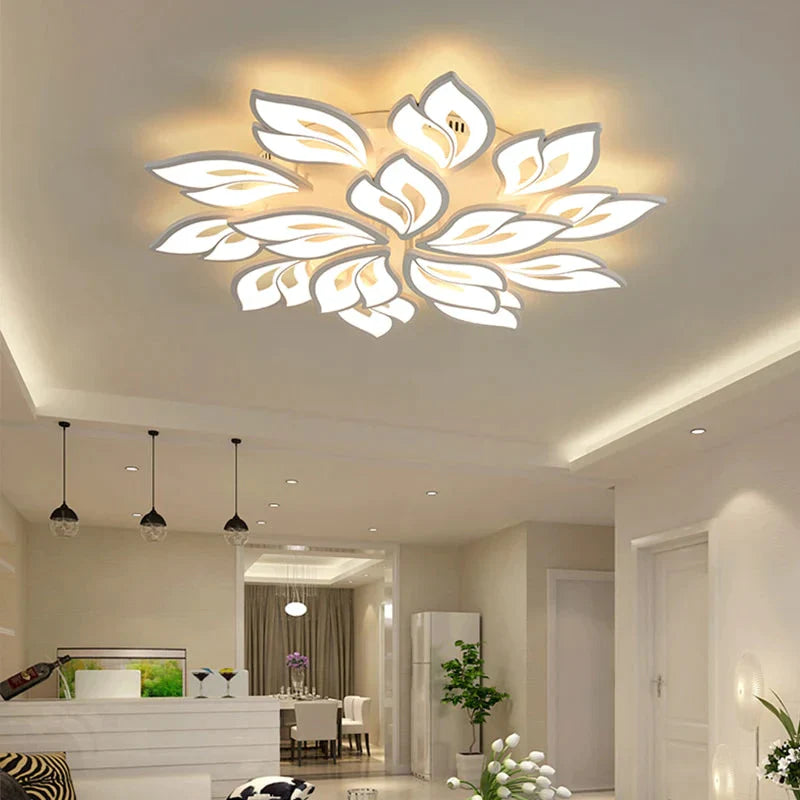 New Leds Chandelier Modern Flowers For Living Room Bedroom Remote Control/App Support Home Design