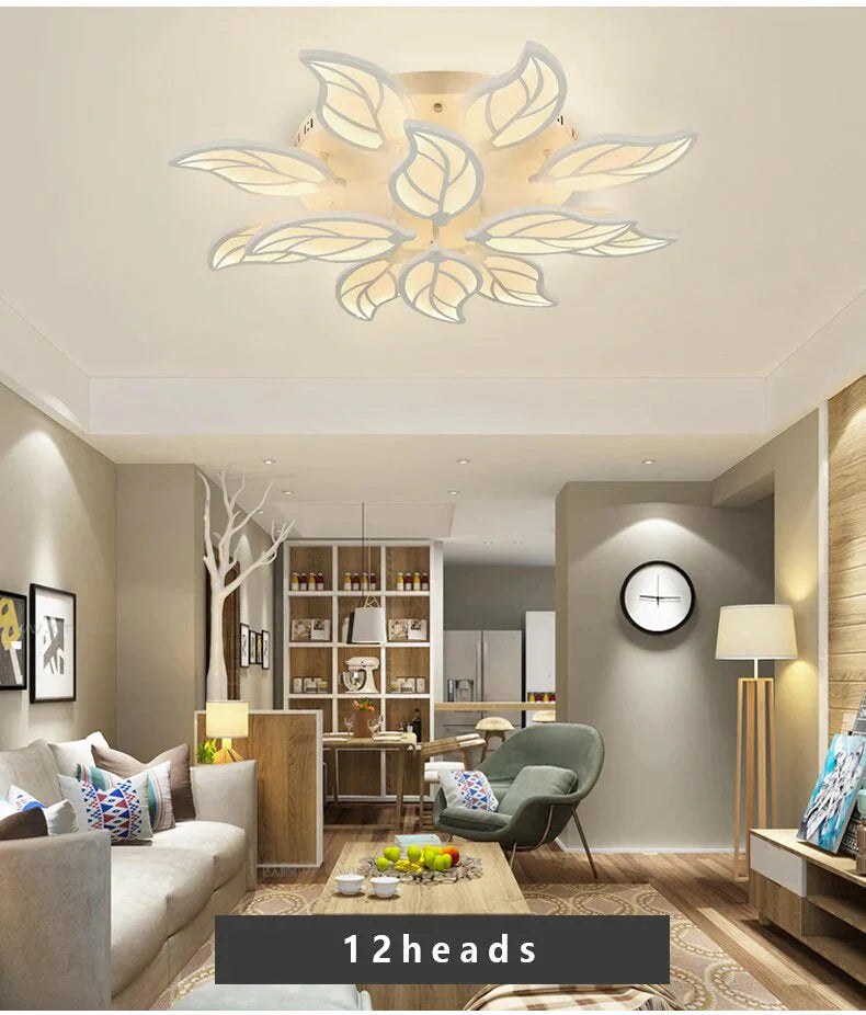 New Style Led Ceiling Light Leaf - Shape For Living Room Study Bedroom Home Decoration Lamp