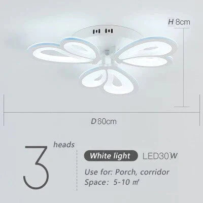 Modern Led Ceiling Light Butterfly Lamp Shape With Remote Control Acrylic Lights For Living Room