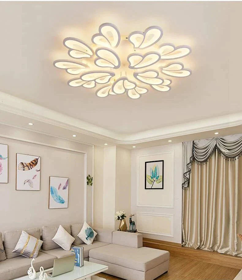 Modern Led Ceiling Light Butterfly Lamp Shape With Remote Control Acrylic Lights For Living Room