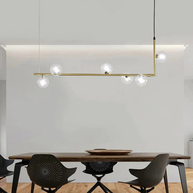 Gold Black Nordic Pendant Light Clear Glass Lampshade Hanging Lamp Dining Room Cafe Bar Led Lights