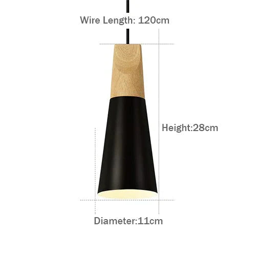 Led Pendant Lights Aluminum Wood Lamps E27 Modern Hang Lamp Kitchen Restaurant Bar Bedroom Living