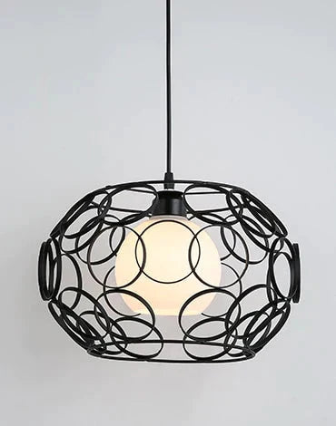 Modern Cage Pendant Light Iron Minimalist Retro Scandinavian Loft Pyramid Lamp Metal Hanging Lamp