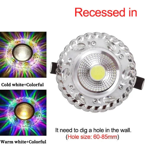 Modern Led Ceiling Light 3W Rgb Porch Lamp Surface Mount Flush Balcony Corridors Decor Lighting