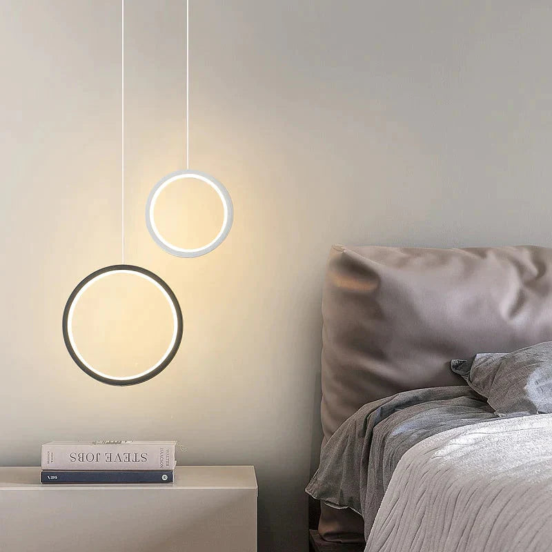 Ring Pendant Light Minimalist /Creative /Personality Bedroom Bedside Led Lights Long Line Hanging