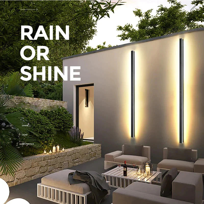 Modern Waterproof Outdoor Long Strip Led Wall Lamp Ip65 Aluminum Wall Light Garden Porch Sconce