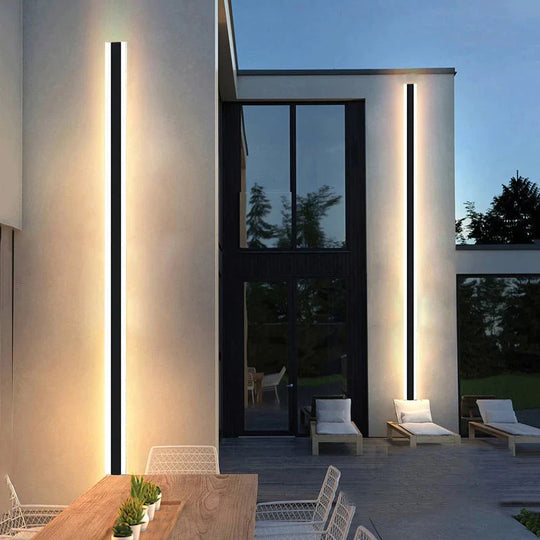 Modern Waterproof Outdoor Long Strip Led Wall Lamp Ip65 Aluminum Wall Light Garden Porch Sconce