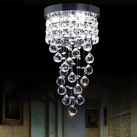 European Modern Led Crystal Aisle Lights Living Room Hallway Entrance Balcony Hotel Hanging Spiral