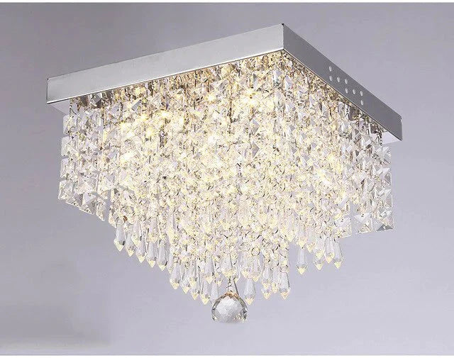 Square Simple Aisle Living Room Led Ceiling Crystal Lamp Balcony Entrance Corridor Creative Warm