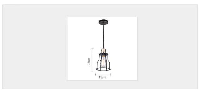 Industrial Vintage Brushed Iron Cage Edison Light Island Retro Pendant