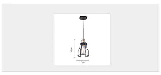 Industrial Vintage Brushed Iron Cage Edison Light Island Retro Pendant