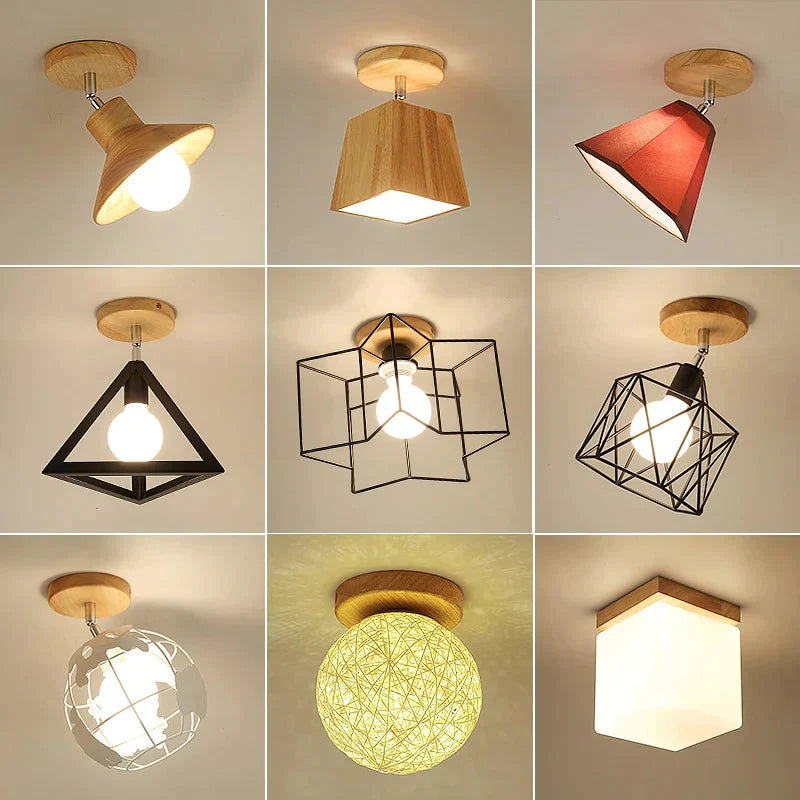 E27 Iron 5W Ceiling Lamp Shade Pendant Light Covers And Shades Triangle Metal Lampshades(Not Includ